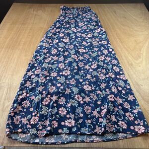 Gap Floral Halter Maxi Dress S Slate Blue Gray Pink Boho Summer